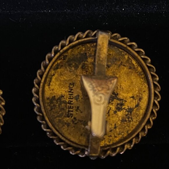 1" x 1" Vintage Sterling Silver Music Note Clip-On Earrings - Picture 6 of 9